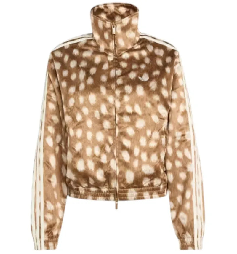 adidas Women's Animal Print Firebird Jacket Brown Desert - vue 360