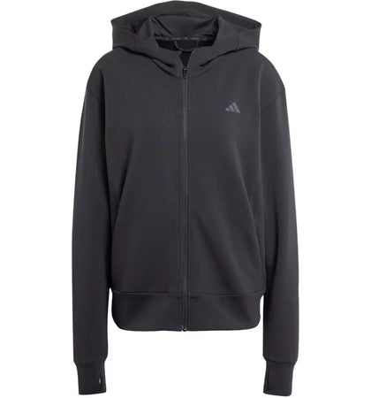 adidas Women's Designed 4 Full-Zip Hooded Sweatshirt Black - authentic adidas apparel