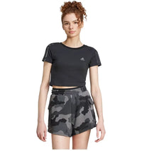 adidas Women's Essentials 3-Stripes Camo Print Baby T-Shirt Black/White