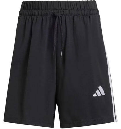 adidas Women's Essentials 3-Stripes Cotton Shorts Black/White - authentic adidas apparel