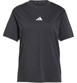 adidas Women's Essentials 3-Stripes Cotton T-Shirt Black/White - authentic adidas apparel