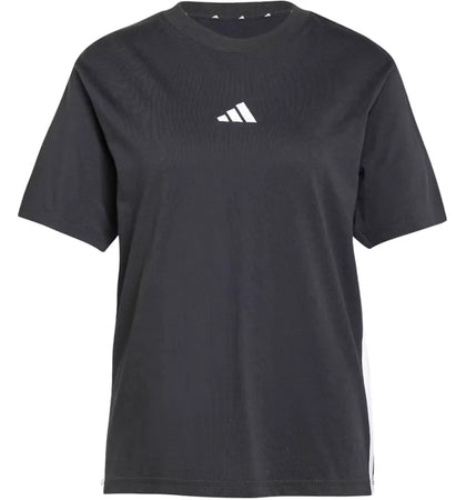 adidas Women's Essentials 3-Stripes Cotton T-Shirt Black/White - authentic adidas apparel
