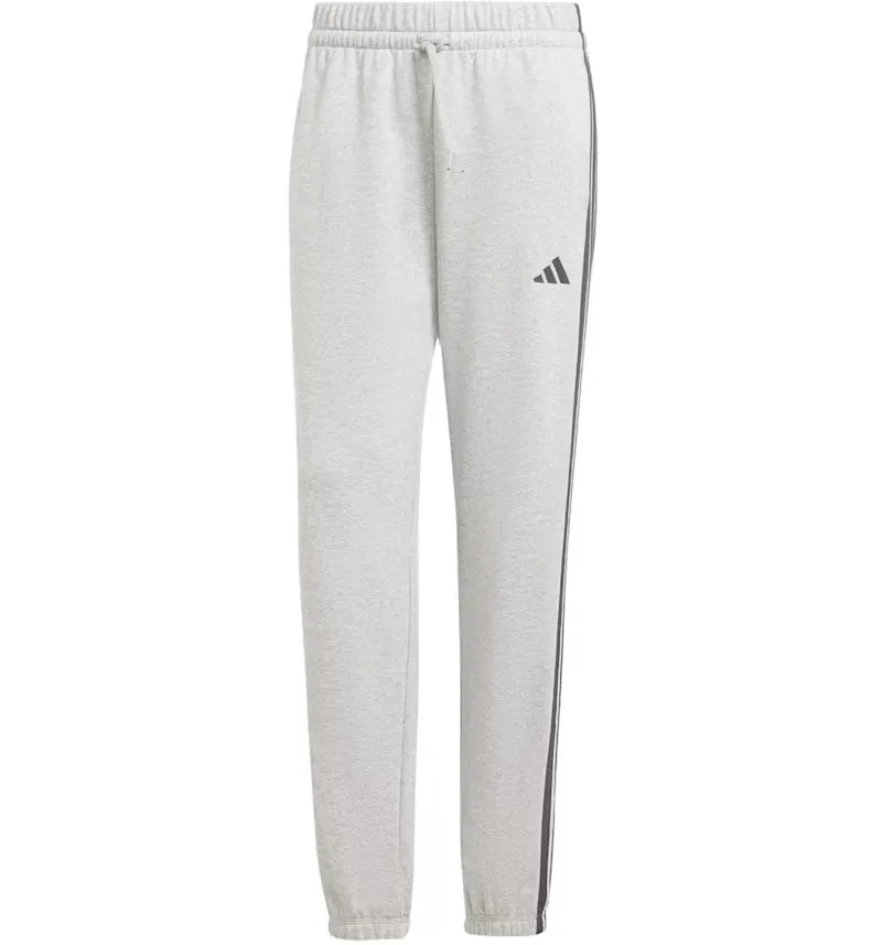adidas Women's Essentials 3-Stripes French Terry Cuffed Pant Medium Grey Heather/Black - vue 360