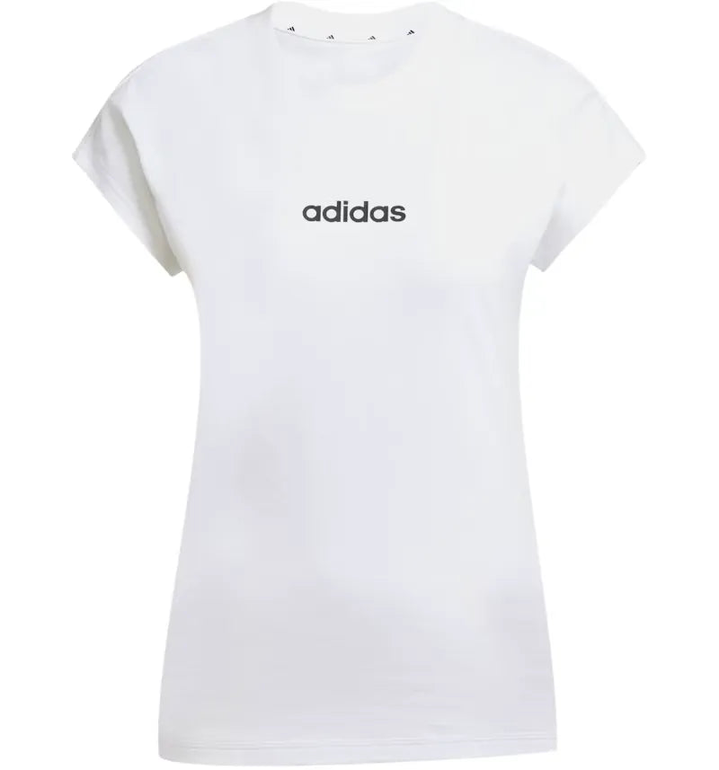 adidas Women's Essentials Linear Cotton T-Shirt White/Black - vue 360