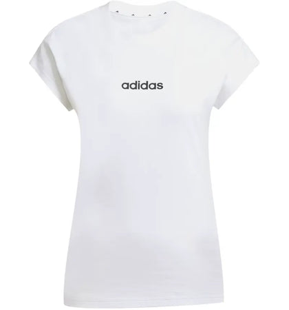 adidas Women's Essentials Linear Cotton T-Shirt White/Black - authentic adidas apparel