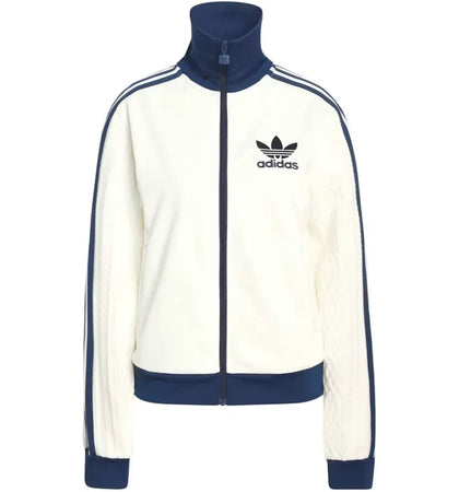 adidas Women's Knit Classic Track Top Off White - authentic adidas product