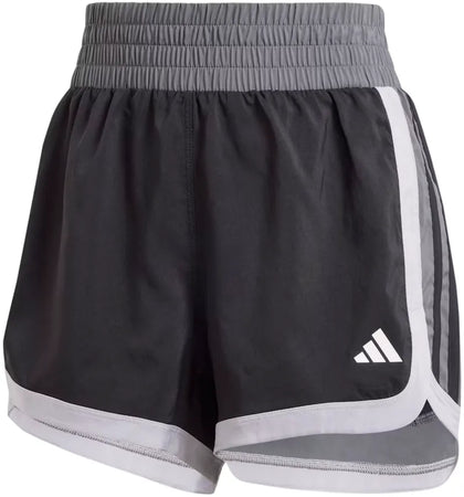adidas Women's Pacer Woven Colorblock High-Rise Shorts Black - authentic adidas apparel