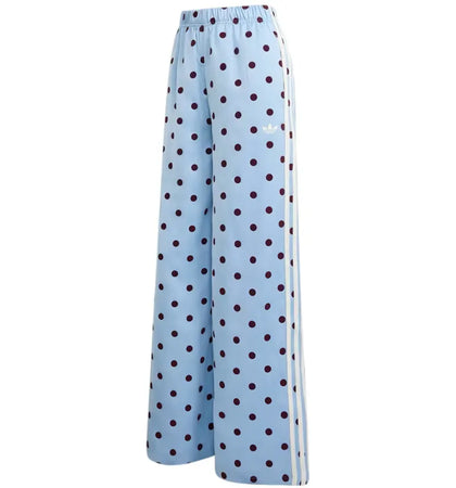 adidas Women's Satin Polka Dots Wide Leg Pant Clear Sky - authentic adidas product