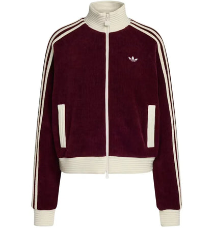adidas Women's Velour Knit Track Top Maroon - authentic adidas product