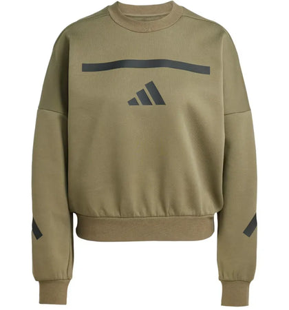 adidas Women's Z.N.E. Sweatshirt Olive Strata - authentic adidas apparel
