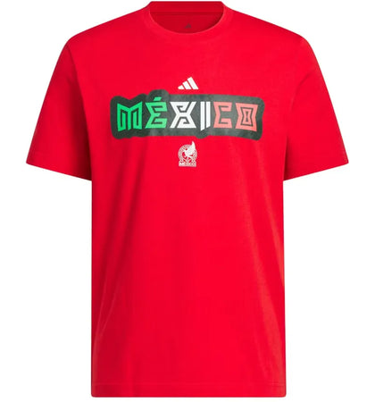 adidas World Cup 2026 Mexico Home Graphic Tee Better Scarlet - authentic adidas product