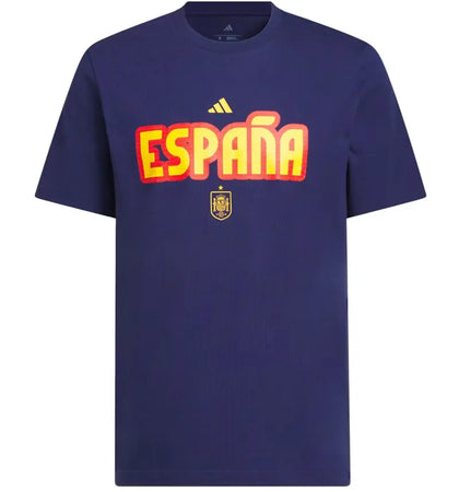 adidas World Cup 2026 Spain Home Graphic Tee Dark Blue - authentic adidas product