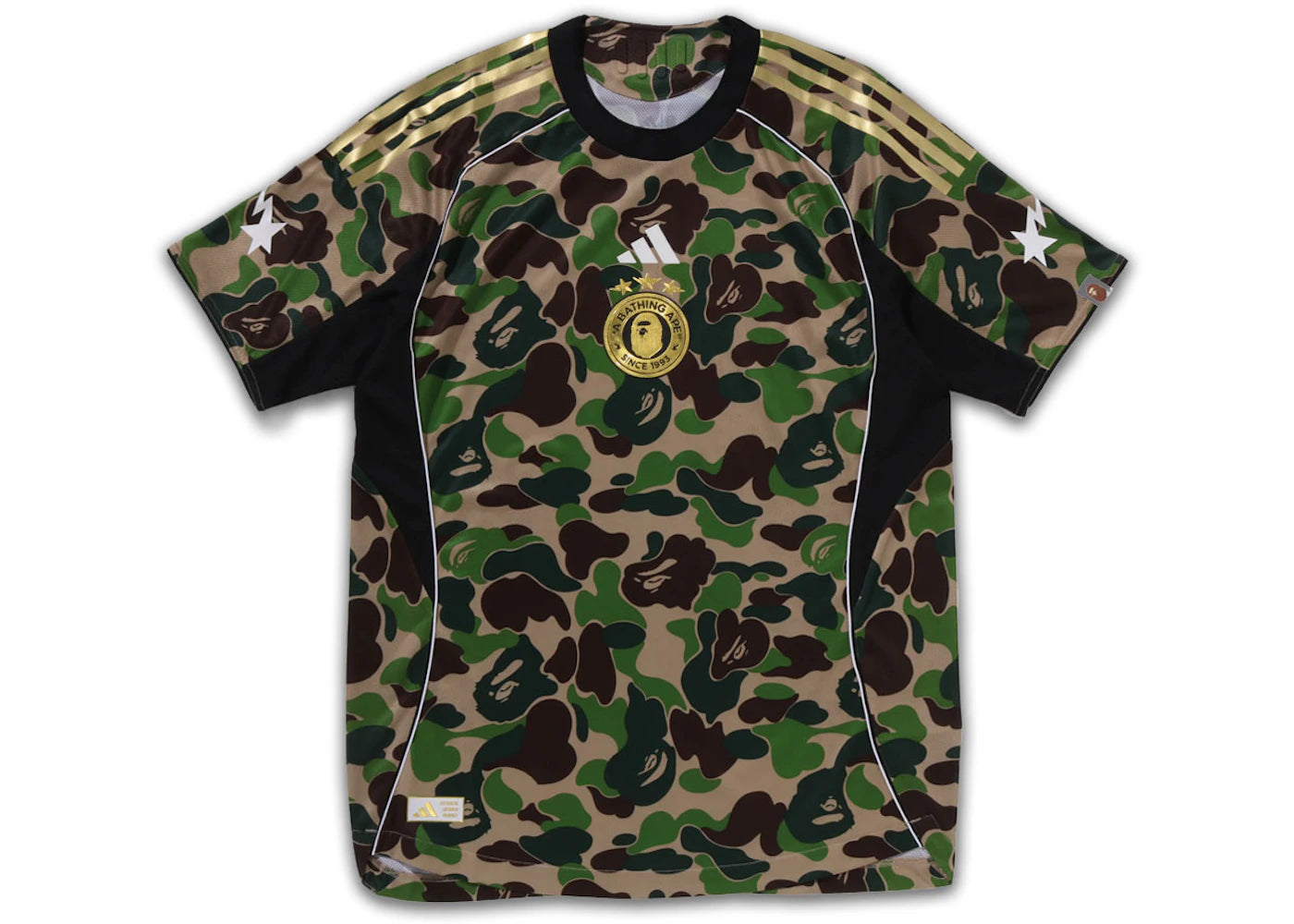 adidas x BAPE Football Graphic Slim Jersey T-shirt Green