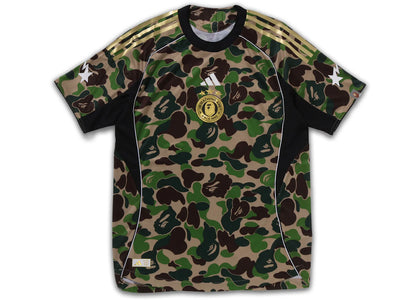 adidas x BAPE Football Graphic Slim Jersey T-shirt Green - authentic adidas apparel