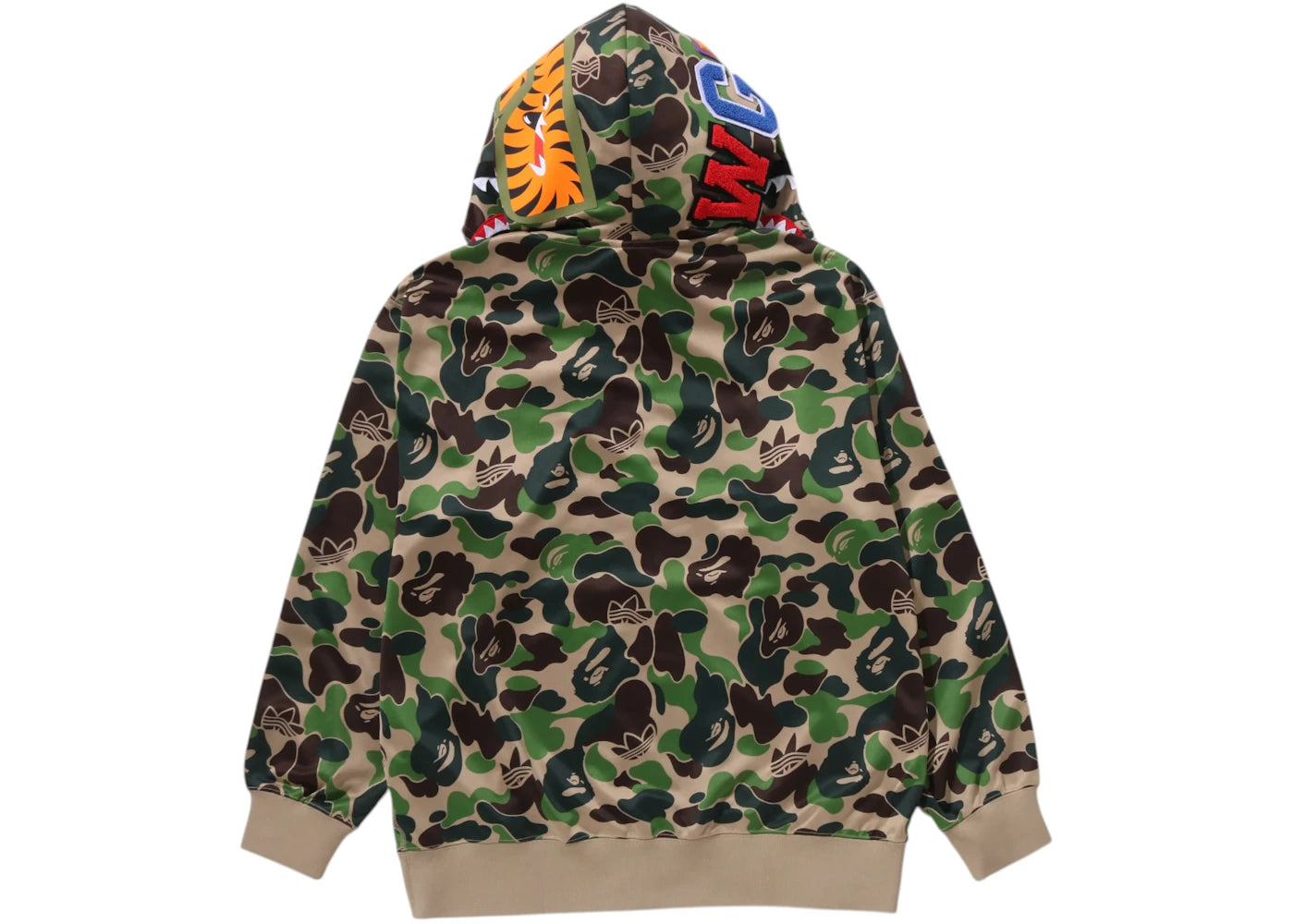 adidas x BAPE Relaxed Fit Track Camo Shark Full Zip Hoodie Green - vue secondaire B