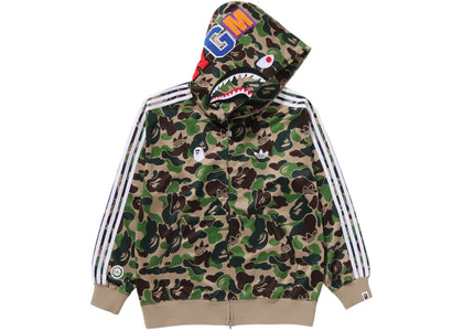 adidas x BAPE Relaxed Fit Track Camo Shark Full Zip Hoodie Green - authentic adidas apparel