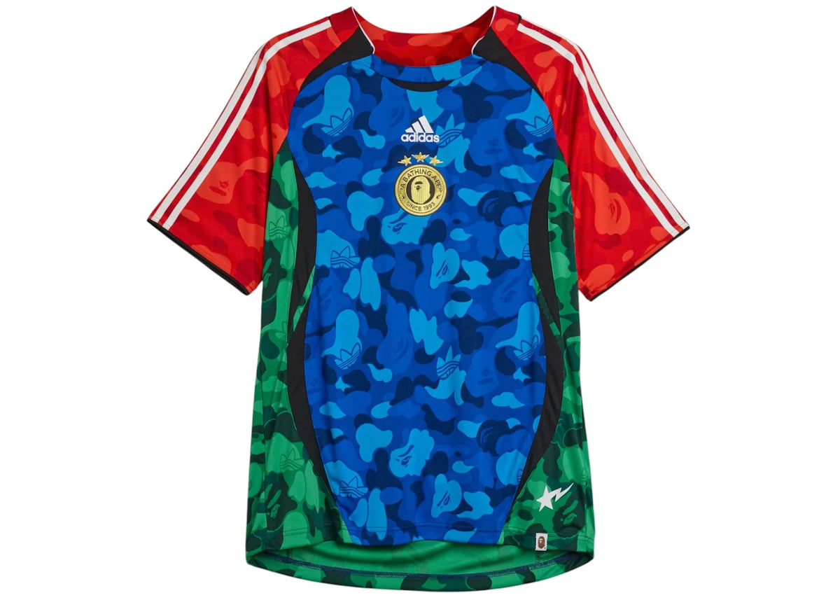 adidas x BAPE Teamgeist Home Tee Blue/Red/Green - vue secondaire A