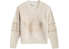 adidas x CLOT Edison Chen Superstar Crochet Sweater Warm Sandstone - authentic adidas apparel