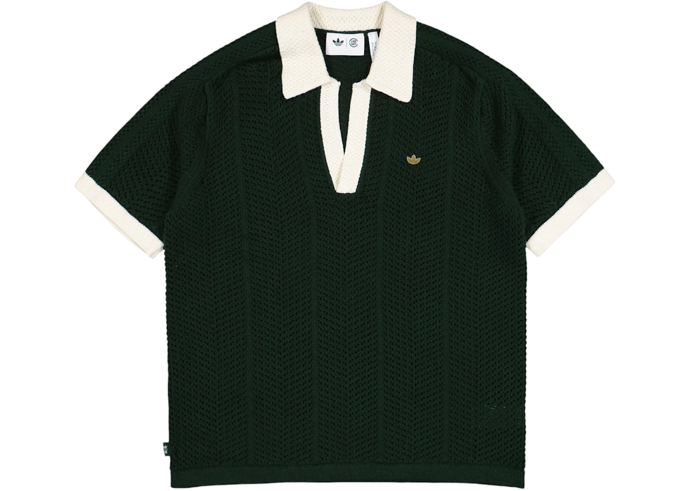 adidas x CLOT Knit Polo Green Night - vue secondaire A