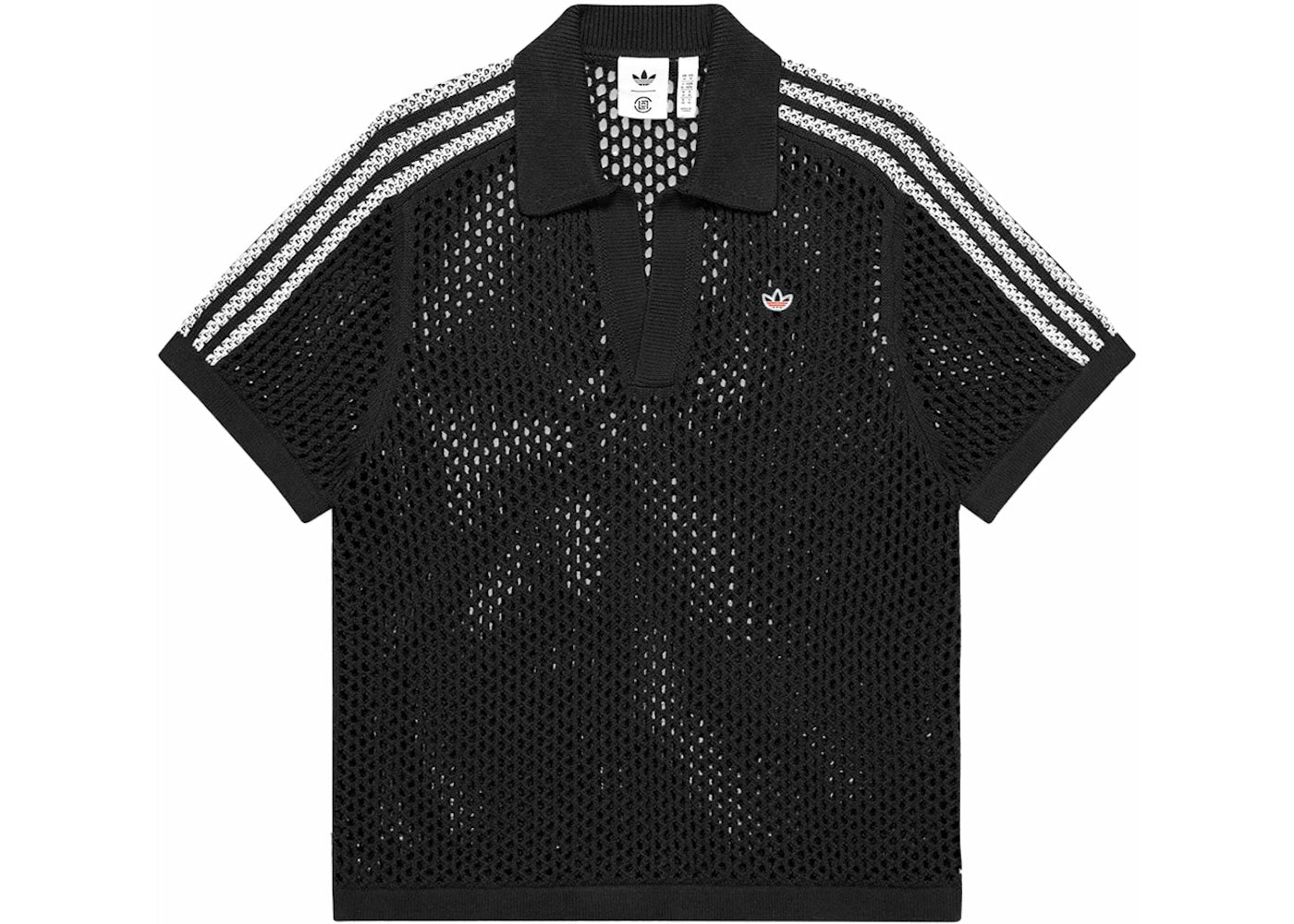 adidas x Edison Chen Crochet Polo Shirt Charcoal - vue secondaire A
