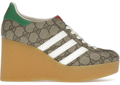 adidas x Gucci Gazelle Wedge Beige GG Monogram (Women's) - authentic adidas sneakers