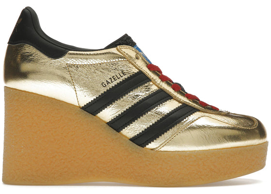 adidas x Gucci Gazelle Wedge Gold Metallic Black (Women's) sneakers - authentic adidas shoes