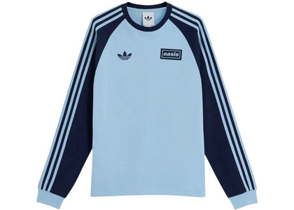 adidas x Oasis Tour 3-Stripes Longsleeve Tee Clear Sky/Night Indigo - authentic adidas product