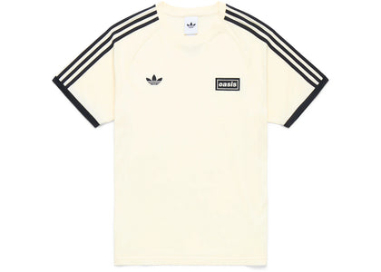 adidas x Oasis Tour 3-Stripes T-Shirt Cream White - authentic adidas apparel