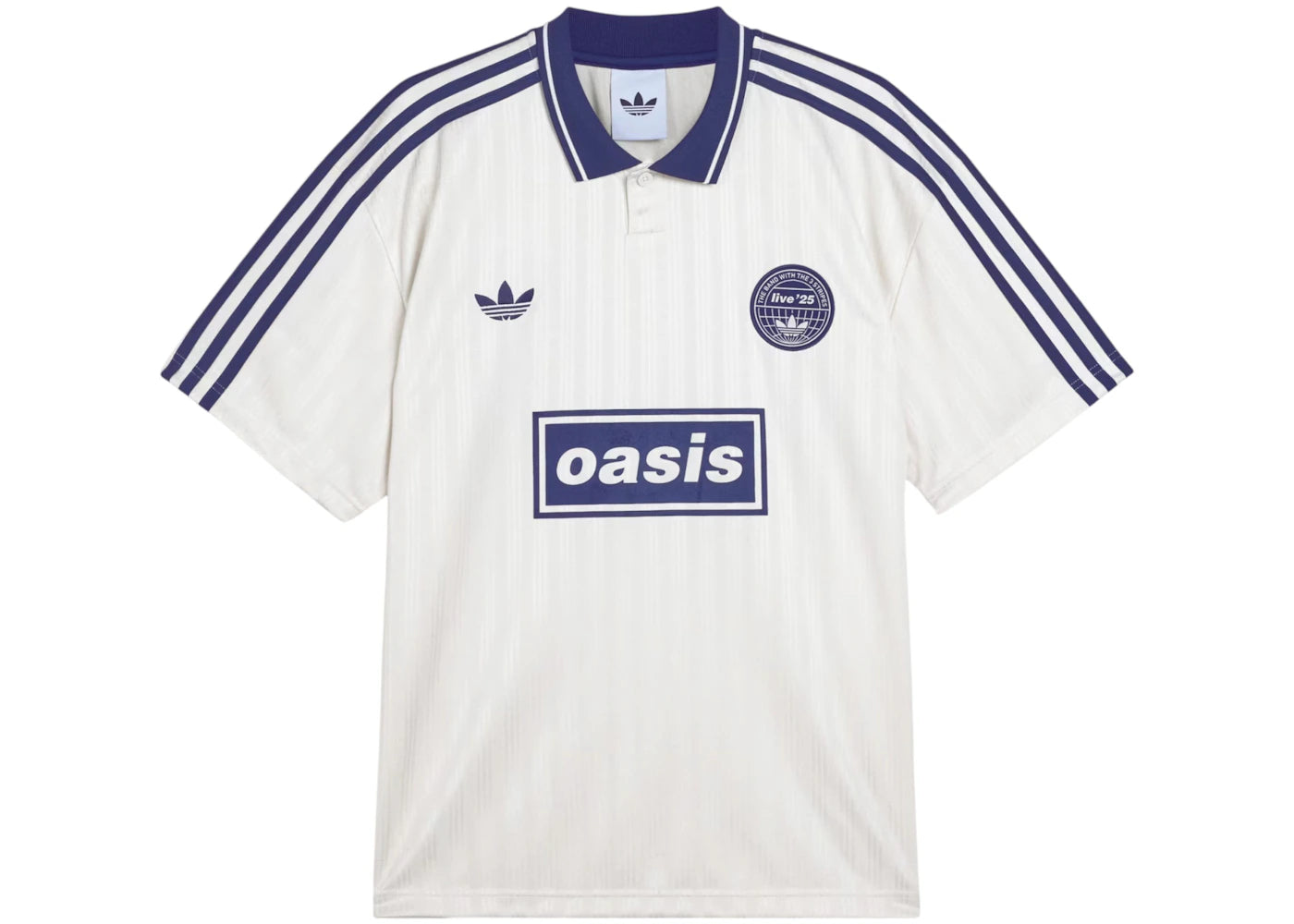adidas x Oasis Tour Jacquard Jersey Cream White/Light Indigo - vue 360
