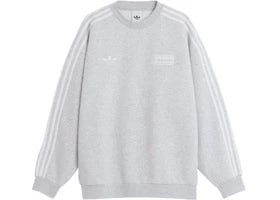 adidas x Oasis Tour Oversized Crew Light Grey Heather - authentic adidas product