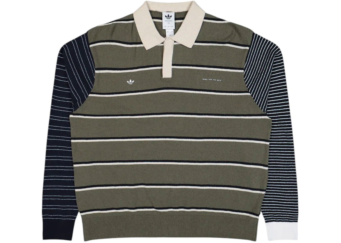 adidas x Song For The Mute Multi-Stripe Pattern T-Shirt Olistr/Alumin/Black - vue 360
