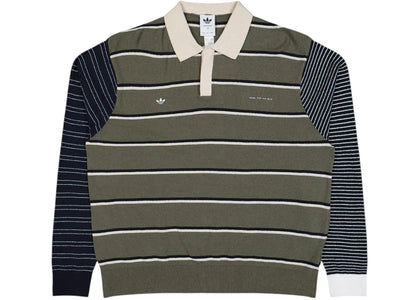 adidas x Song For The Mute Multi-Stripe Pattern T-Shirt Olistr/Alumin/Black - authentic adidas apparel