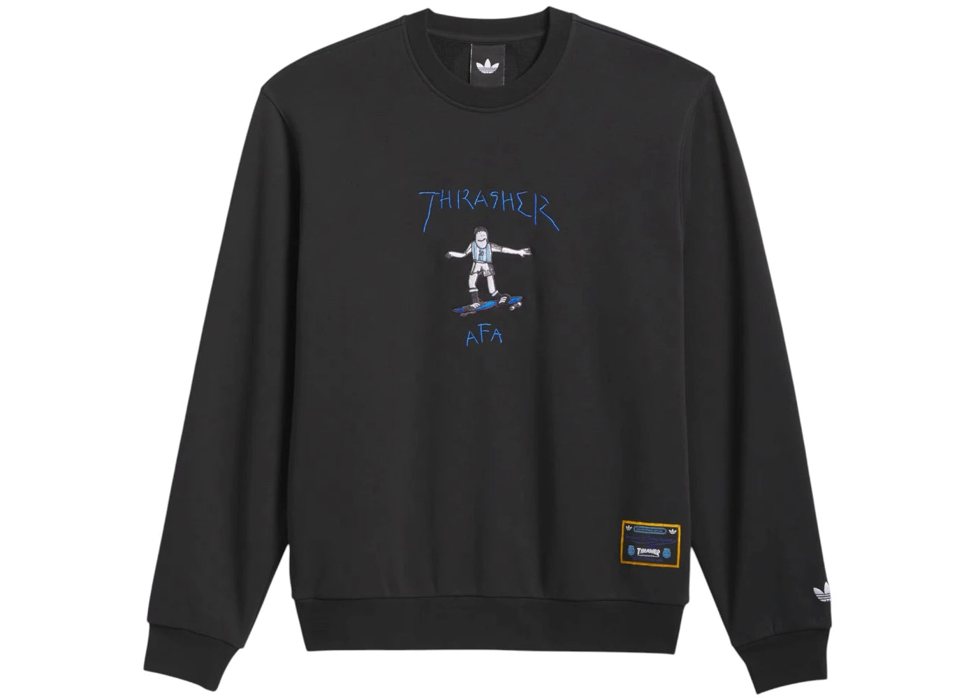 adidas x Thrasher Argentina Crewneck Sweatshirt Black - vue 360