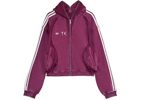 adidas x Thug Club Teamgeist Hooded Zip Up Maroon - vue 360