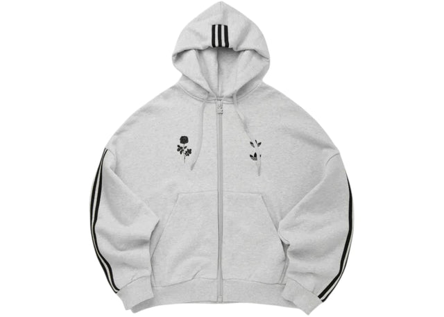 adidas x Willy Chavarria Full Zip Logo Hoodie Light Grey