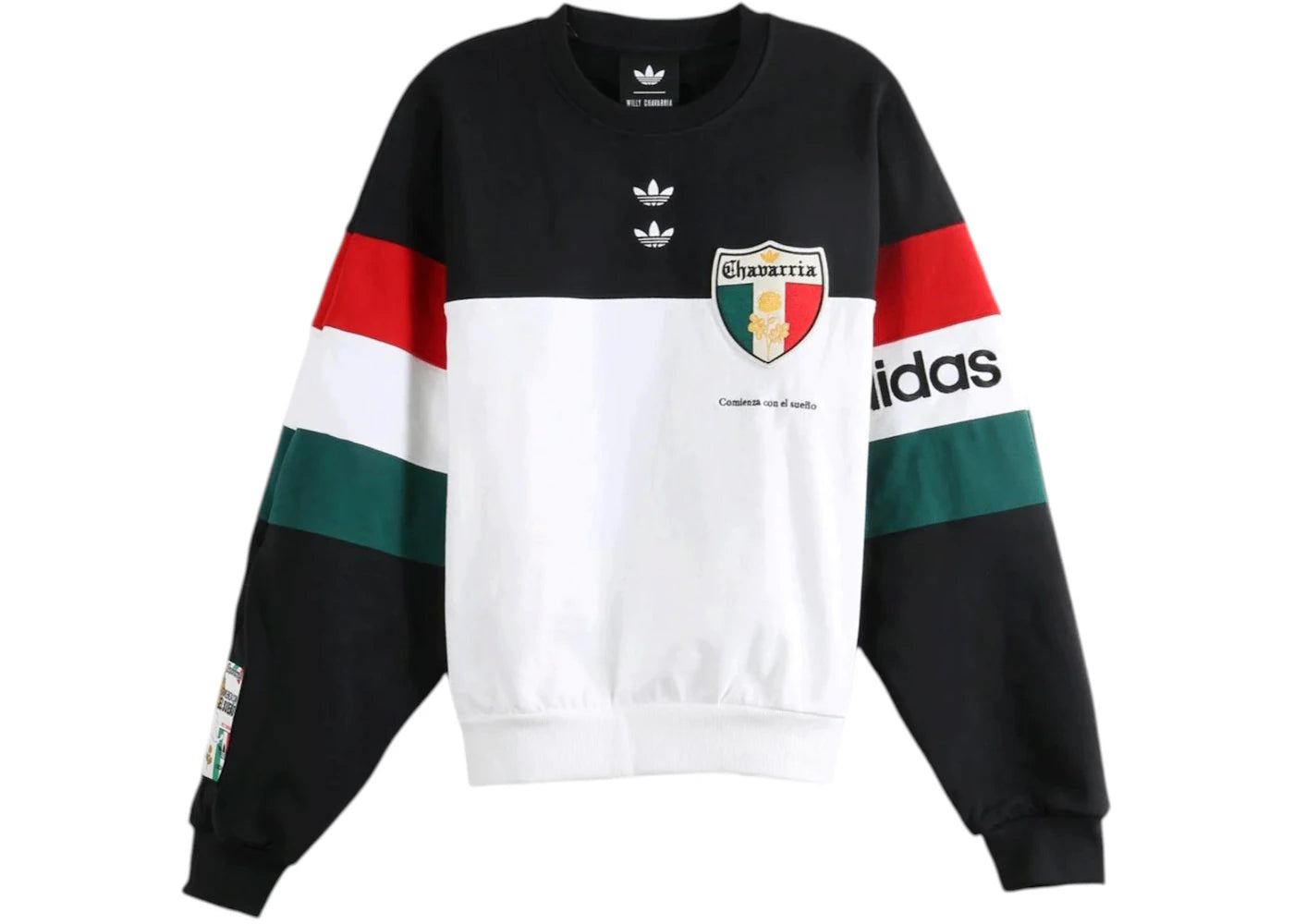 adidas x Willy Chavarria WC Crew Sweatshirt Black/White - vue 360