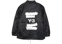 adidas x Y-3 Nylon Cotton Blend Graphic Coach Jacket Black