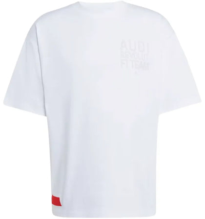 adidas x Audi Revolut F1 Team Elevated Graphic Tee White/Hi-Res Red - authentic adidas product