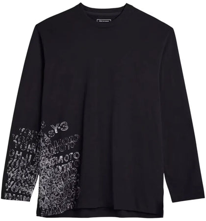 adidas Y-3 GFX Long Sleeve Tee Black - authentic adidas product