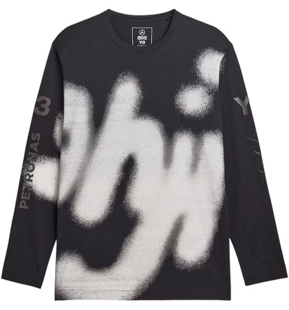 adidas Y-3 Mercedes AMG Petronas Formula 1 Team Yohji Graphic Long Sleeve Tee Black - authentic adidas product