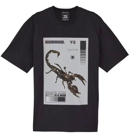 adidas Y-3 NBHD Graphic T-Shirt Black Granite - authentic adidas apparel