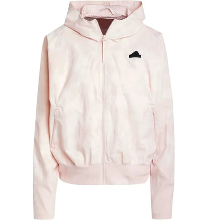 adidas Z.N.E. Woven Full-Zip Hoodie Multicolor/Sandy Pink - authentic adidas apparel