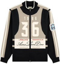 Aime Leon Dore Full Zip Alpine Ski Sweater Jet Black