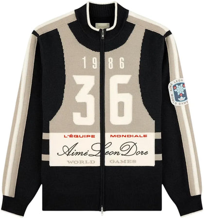 Aime Leon Dore Full Zip Alpine Ski Sweater Jet Black - authentic Aime Leon Dore apparel