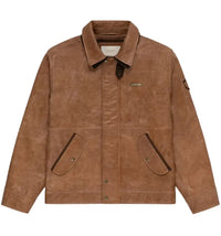 Aime Leon Dore Leather Aviator Jacket Brown