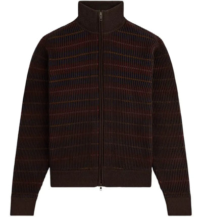 Aime Leon Dore Multi Color Knit Track Sweater Coffee Bean Multi