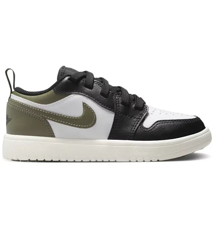 Jordan 1 Low ALT Black Medium Olive Sail White (PS) - authentic Jordan sneakers