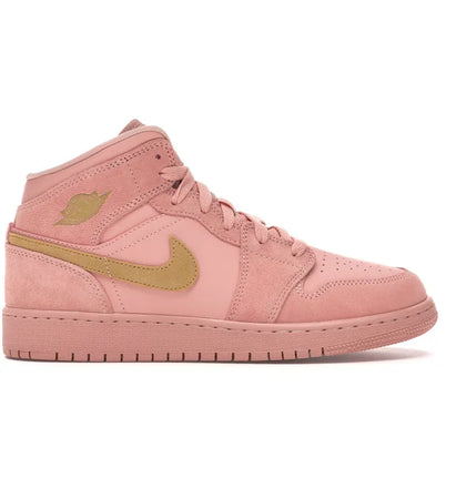 Jordan 1 Mid Coral Gold (GS) - authentic Jordan sneakers