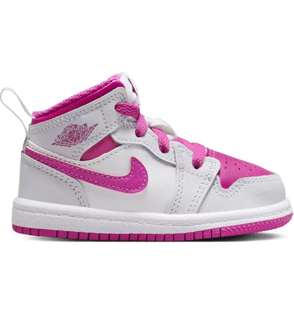 Jordan 1 Mid Iris Whisper White Fire Pink (TD) - authentic Jordan sneakers