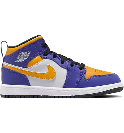 Jordan 1 Mid Lakers (PS) - authentic Jordan sneakers